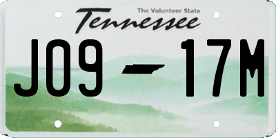 TN license plate J0917M