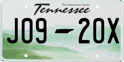 TN license plate J0920X