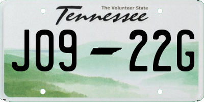 TN license plate J0922G