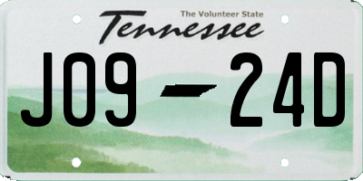TN license plate J0924D