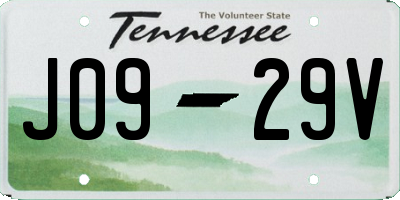 TN license plate J0929V