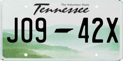 TN license plate J0942X