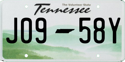 TN license plate J0958Y