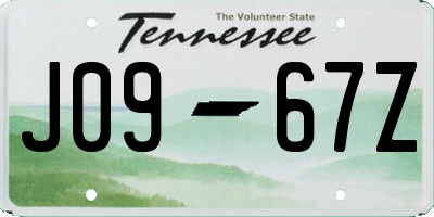 TN license plate J0967Z
