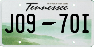 TN license plate J0970I