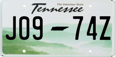 TN license plate J0974Z