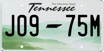 TN license plate J0975M