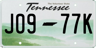 TN license plate J0977K