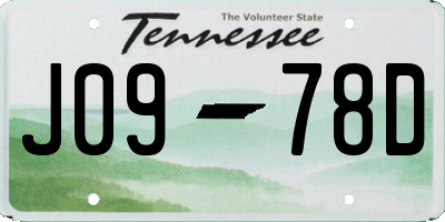 TN license plate J0978D