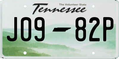 TN license plate J0982P