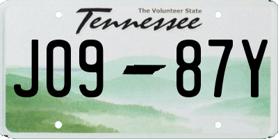 TN license plate J0987Y