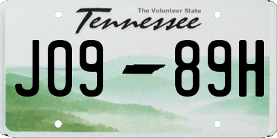 TN license plate J0989H