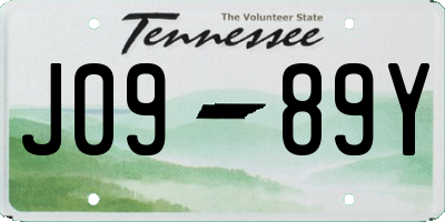 TN license plate J0989Y