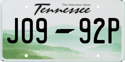 TN license plate J0992P