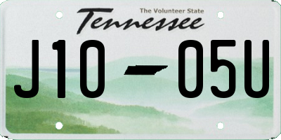 TN license plate J1005U