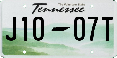 TN license plate J1007T