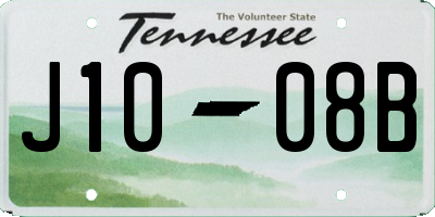 TN license plate J1008B