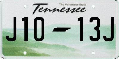 TN license plate J1013J