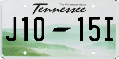 TN license plate J1015I