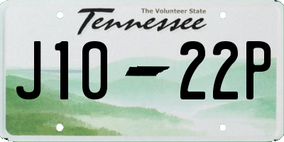 TN license plate J1022P