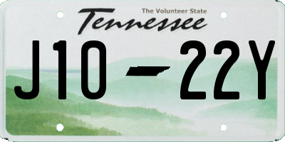 TN license plate J1022Y