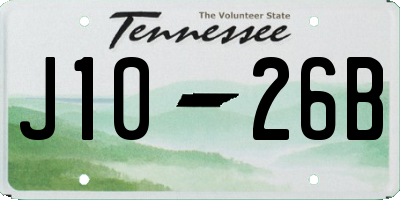 TN license plate J1026B
