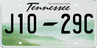 TN license plate J1029C
