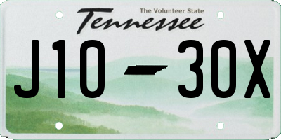 TN license plate J1030X