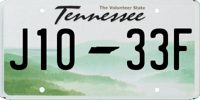 TN license plate J1033F