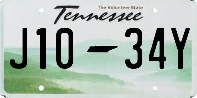TN license plate J1034Y