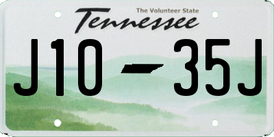 TN license plate J1035J