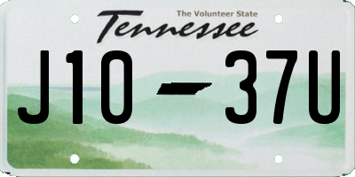 TN license plate J1037U