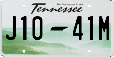 TN license plate J1041M