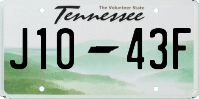 TN license plate J1043F