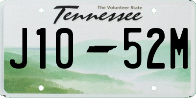 TN license plate J1052M