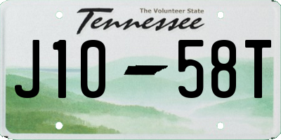 TN license plate J1058T
