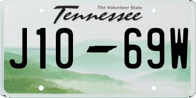 TN license plate J1069W