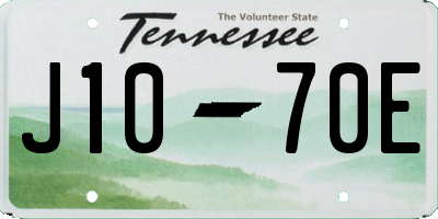 TN license plate J1070E