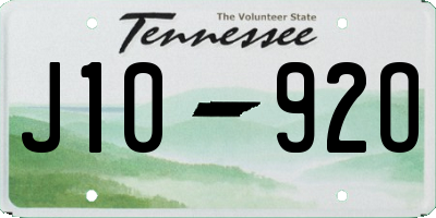 TN license plate J1092O