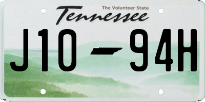 TN license plate J1094H