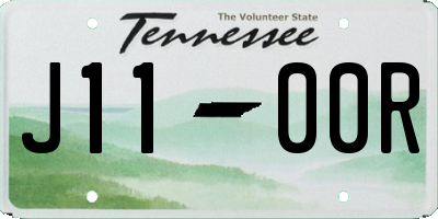 TN license plate J1100R