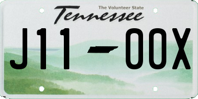 TN license plate J1100X