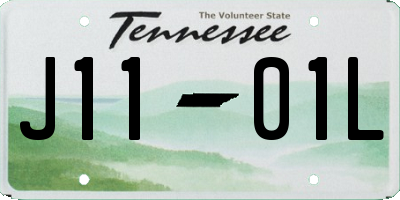 TN license plate J1101L