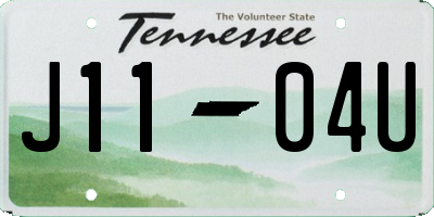 TN license plate J1104U