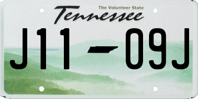 TN license plate J1109J