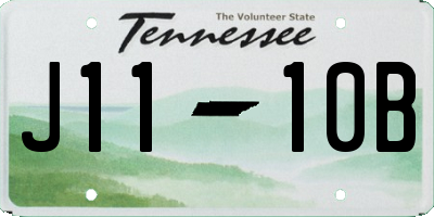 TN license plate J1110B