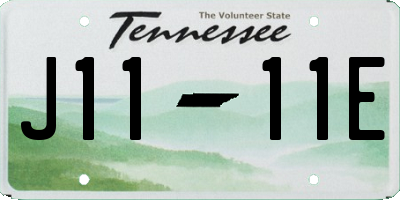 TN license plate J1111E