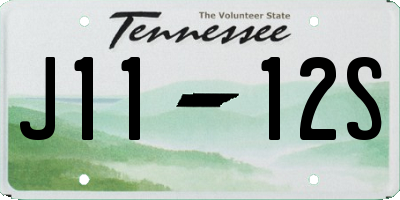 TN license plate J1112S