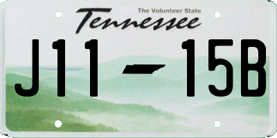 TN license plate J1115B