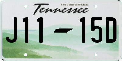 TN license plate J1115D